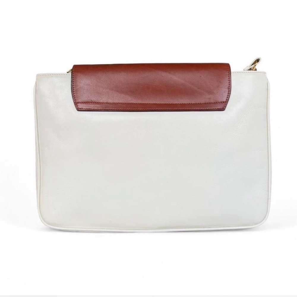 Salvatore Ferragamo Two-Tone Leather Flap Crossbody Shoulder Bag - Picture 5 of 12